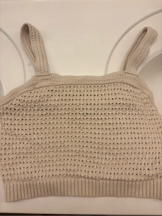 Universal Thread Tops - Universal Thread Cream Crochet Knit Camisole Tank